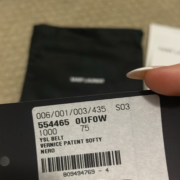 Saint Laurent Vernice patent softy belt- 75cm - Picture 6 of 6